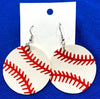 Women's Baseball Leather Drop Earrings