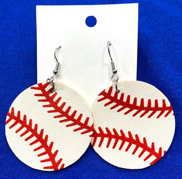 Women's Baseball Leather Drop Earrings