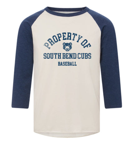South Bend Cubs Baseball Men's 3/4 Quarter Sleeve T-Shirt