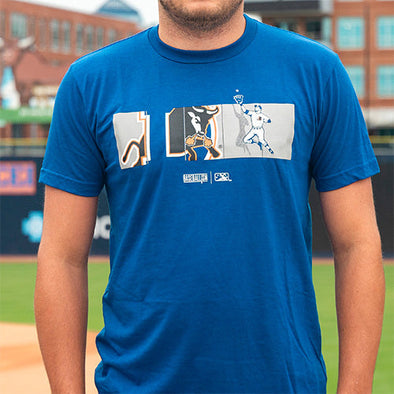 Durham Bulls Royal Outfield Fence Baseballism Tee