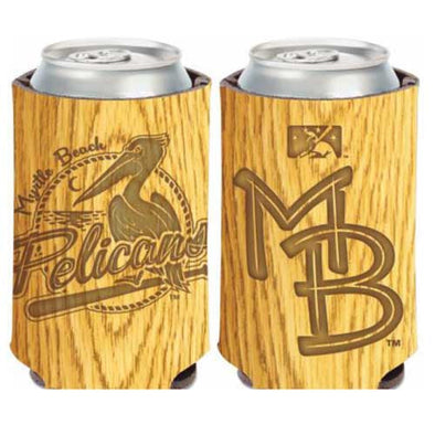 Myrtle Beach Pelicans 12oz Wood Bat Can Cooler