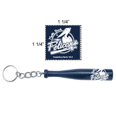 Myrtle Beach Pelicans Coopersburg Sports 4 Inch Navy Bat Keychain