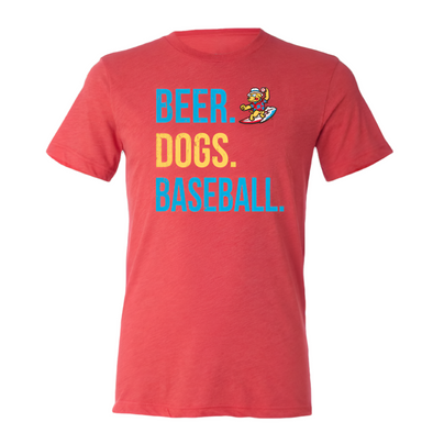 Clearwater BeachDogs 108 Stitches Beer Dogs Baseball Tee