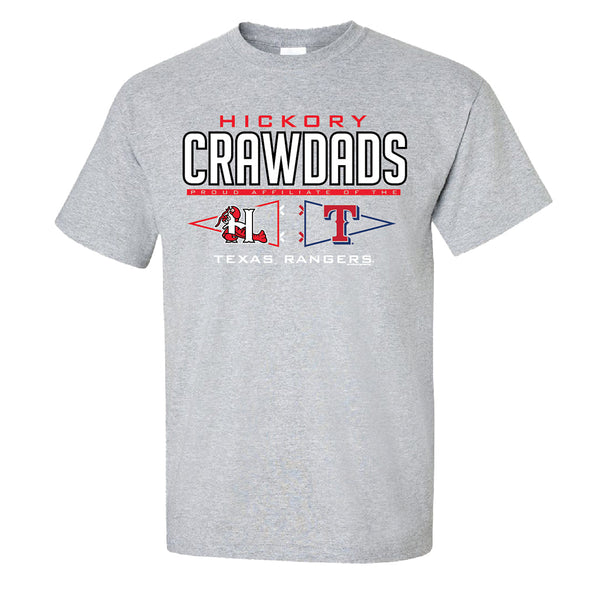 Hickory Crawdads Bigeth Affiliate Sport Gray Cotton Tee