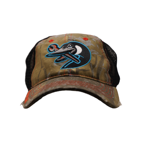 Beloit Sky Carp Camo/Black Stretch-Fit Twill Trucker SM/MD