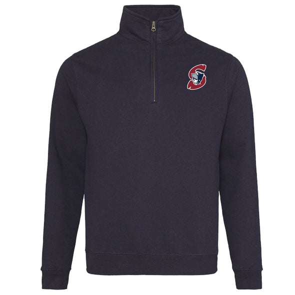 Somerset Patriots Oxford Navy 1/4 Zip Sweatshirt