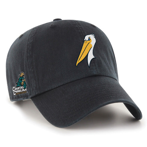 Myrtle Beach Pelicans 47 Brand Black MiLB x NCAA Coastal Carolina University Alternate Adjustable Sure Shot Clean Up Cap