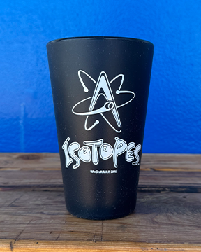 Albuquerque Isotopes Drinkware-Black Silicone Pint