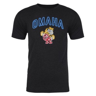 Omaha Storm Chasers Men's 108 Stitches Black Omaha Royals Neon Tee