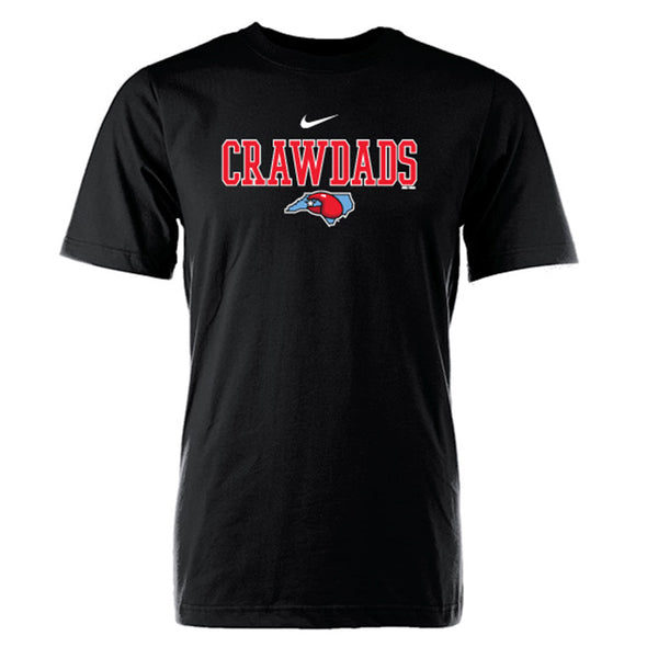 Hickory Crawdads Nike Black Cotton Tee