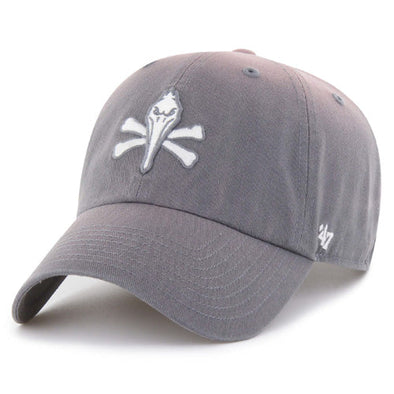Myrtle Beach Pelicans 47 Brand Dark Gray Pirate Logo Truro Clean Up Adjustable Cap