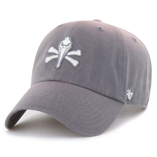 Myrtle Beach Pelicans 47 Brand Dark Gray Pirate Logo Truro Clean Up Adjustable Cap
