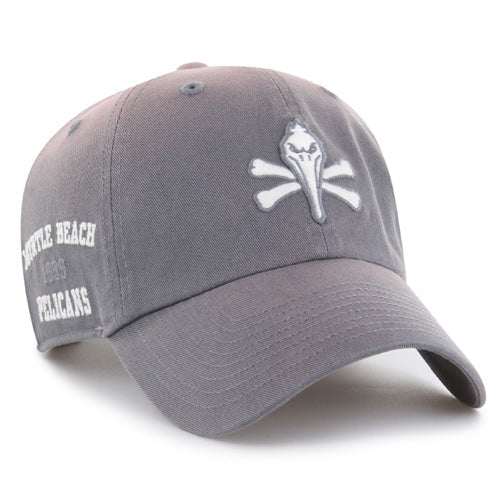 Myrtle Beach Pelicans 47 Brand Dark Gray Pirate Logo Truro Clean Up Adjustable Cap