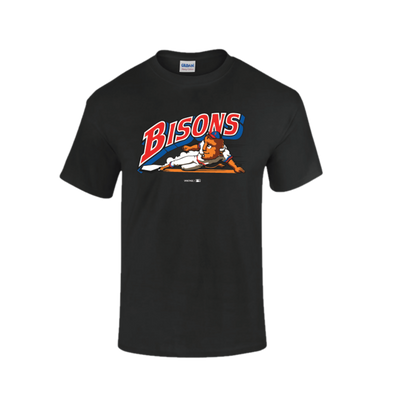 Buffalo Bisons Black Retro Slide Logo Tee