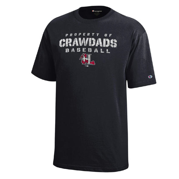 Hickory Crawdads Champion Black Youth Tee