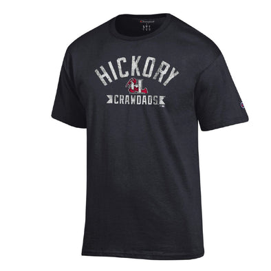 Hickory Crawdads Mens Champion Black Tee