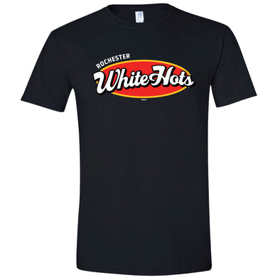 Rochester White Hots Black Wordmark Tee