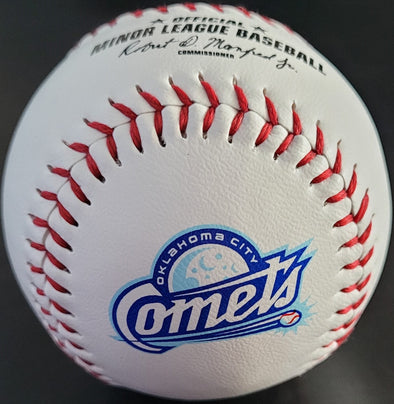 OKC Comets Domestic Team Logo Baseball - White