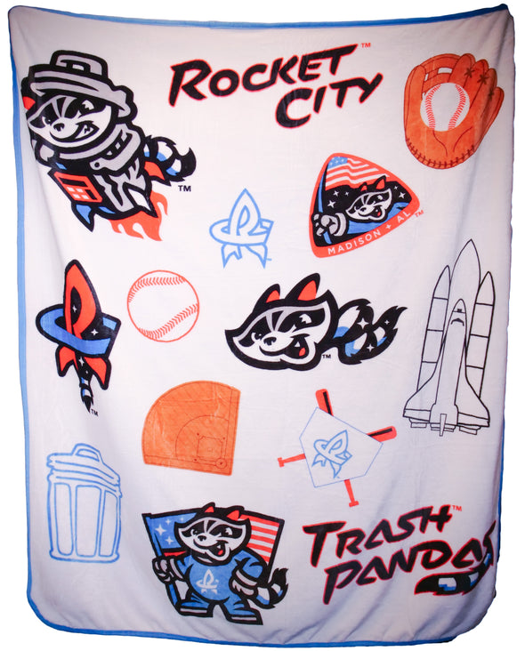 White Trash Pandas Raschel Throw