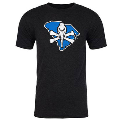 MYRTLE BEACH PELICANS 108STITCHES BLACK PIRATE STATE TEE