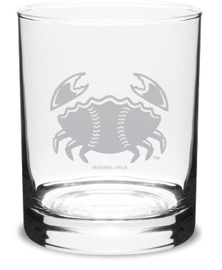 Jersey Shore BlueClaws Crab Emblem 14oz Rocks Glass