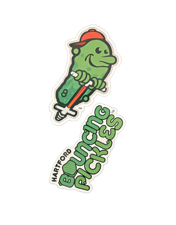 Hartford Yard Goats Bouncing Pickles Double-Up Stickers