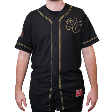BLACK AND GOLD JERSEY #34 SIZE 48-XL, SACRAMENTO RIVER CATS