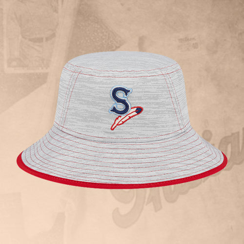 Spokane Indians New Era Bucket Game Gray Cap