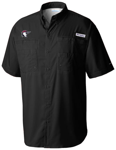 Men's Columbia Home Cap Logo Fishing Shirt Black