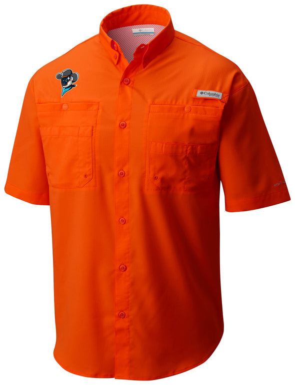 Sugar Land Space Cowboys Columbia Men's Fishing Shirt Tamiami Orange