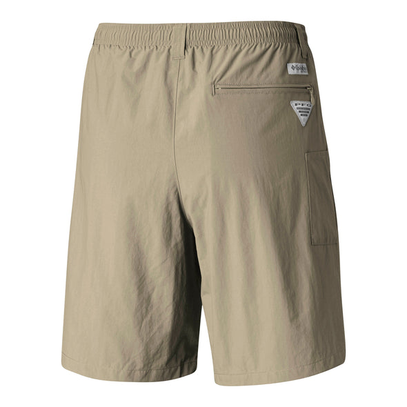 Columbia Men's Back Cast III Water Shorts in Khaki with Shuckers Alternative Logo