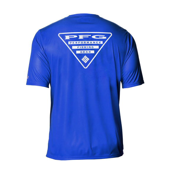 Columbia PFG Terminal Tackle Short Sleeve Shirt in Royal with Home Logo