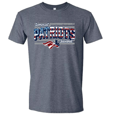 Somerset Patriots Adult Stars & Stripes Soft Style Heather Navy Cartwright Tee