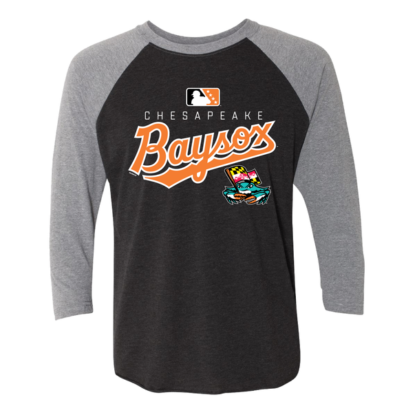 Chesapeake Baysox ADULT 3/4 Sleeve BLACK/HEATHER