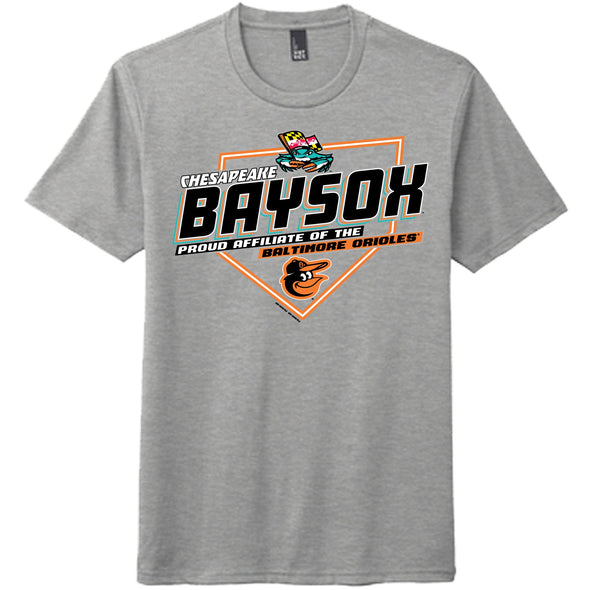 Chesapeake Baysox Bimm Ridder ADULT Affiliate Tri-Blend HEATHER GRAY T-shirt