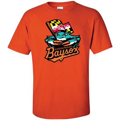 Chesapeake Baysox ADULT Primary Logo ORANGE T-shirt