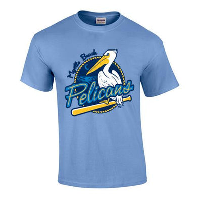 Myrtle Beach Pelicans Adult Carolina Blue Primary Tee