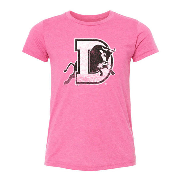 Durham Bulls 108 Stitches Youth Pink Vintage D Logo Tee