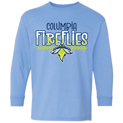 Columbia Fireflies Youth Carolina Blue Ezra L/S Tee