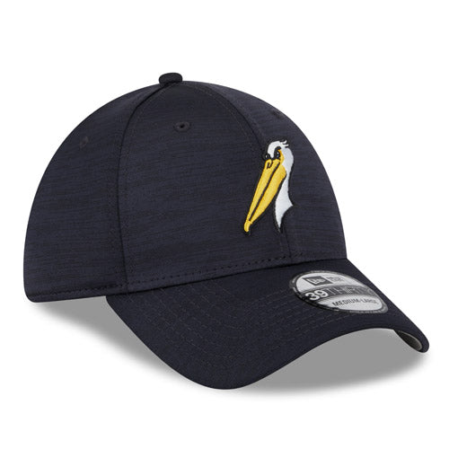 Myrtle Beach Pelicans New Era Heathered Navy Clubhouse Alternate Logo 39Thirty Stretch Fit Cap