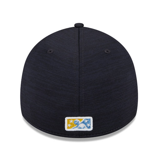 Myrtle Beach Pelicans New Era Heathered Navy Clubhouse Alternate Logo 39Thirty Stretch Fit Cap