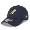 Myrtle Beach Pelicans New Era Heathered Navy Clubhouse Alternate Logo 9Forty Adjustable Cap