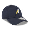 Myrtle Beach Pelicans New Era Heathered Navy Clubhouse Alternate Logo 9Forty Adjustable Cap