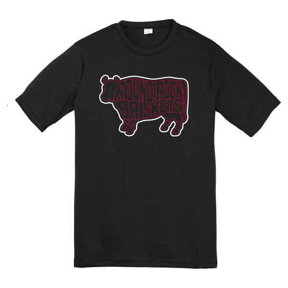 Round Rock Briskets Youth Cow logo Tee