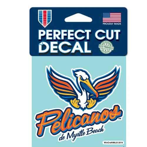 Myrtle Beach Pelicans COPA Wincraft Pelicanos de Myrtle Beach 4x4 Decal