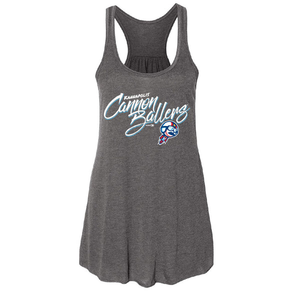 Women's Grey Cut Relaxed Tank