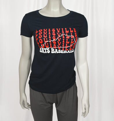 Louisville Bats Baseball Groovy Script T-Shirt