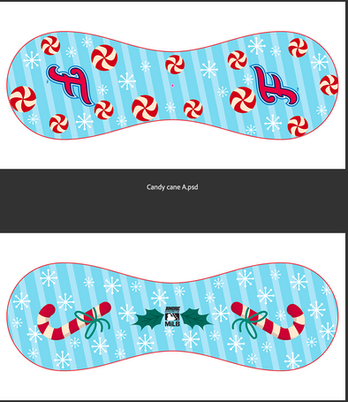 FredNats Candy Cane Baseball Ornament