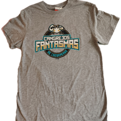 Chesapeake Baysox ADULT Cangrejos Primary Logo ASH GRAY T-shirt