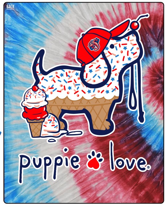 Jacksonville Jumbo Shrimp Puppie Love Youth Ice Cream Tie Dye Tee